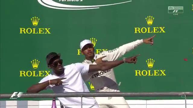 Lewis Hamilton and Usain Bolt